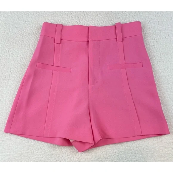 ZARA • Bubblegum Pink Super High-Waisted Mini Shorts, XS - Picture 7 of 16